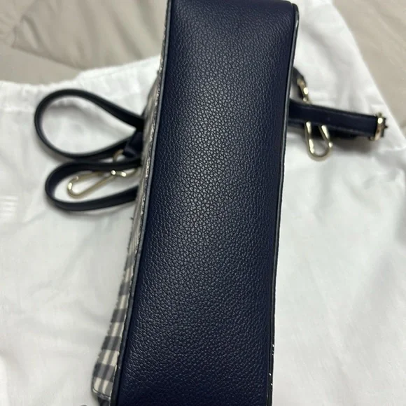 Draper James Gingham Crossbody Bag Navy/White - Picture 6 of 8